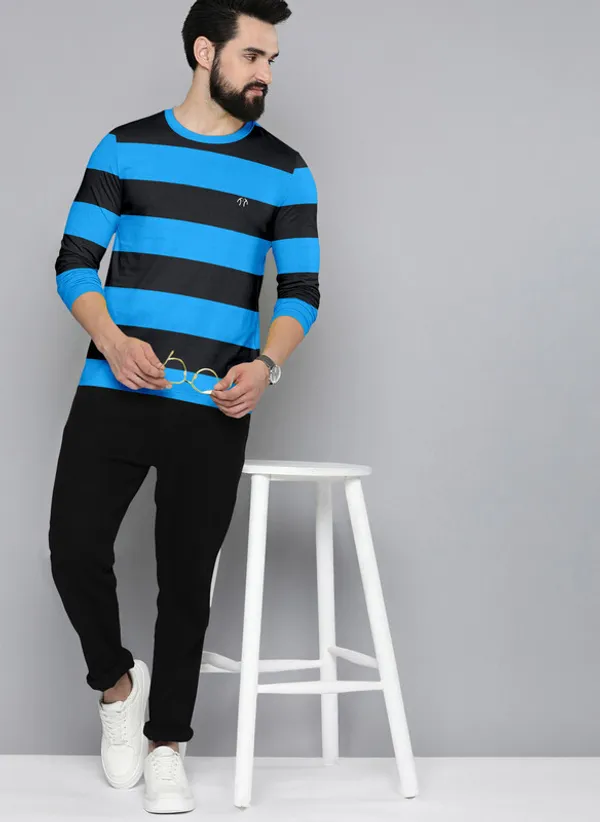 Dark_Blue_&_Blue_Pure_Cotton_Full_Sleeve_Round_Neck_Striped__Print_T_Shirt_For_Men