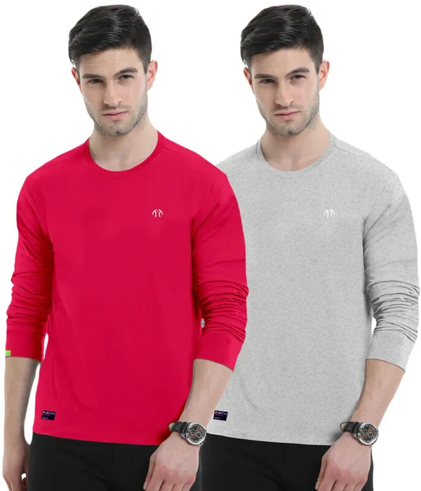 Multicolor_Pure_Cotton_Full_Sleeve_Round_Neck_Solid_T_Shirt_For_Men_Pack_Of_2