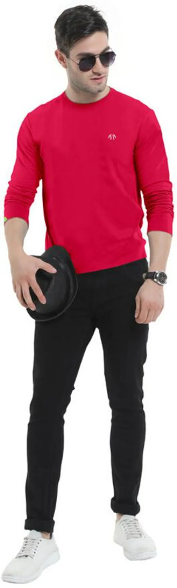 Multicolor_Pure_Cotton_Full_Sleeve_Round_Neck_Solid_T_Shirt_For_Men_Pack_Of_2