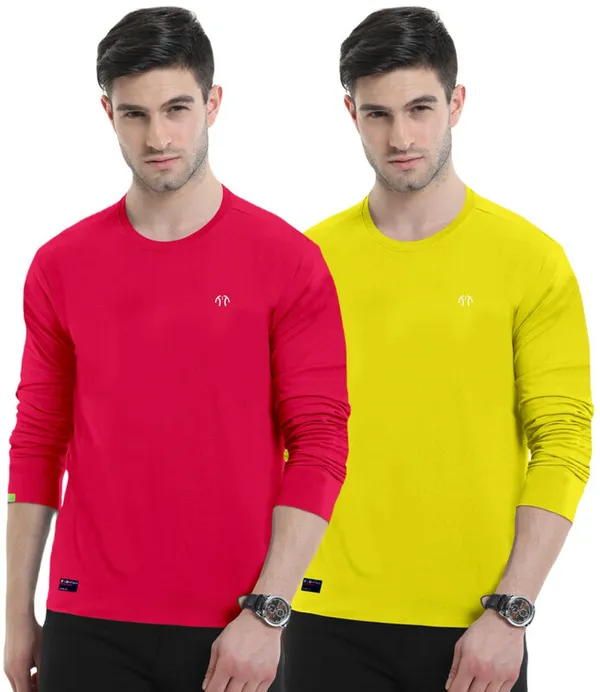 Multicolor_Pure_Cotton_Full_Sleeve_Round_Neck_Solid_T_Shirt_For_Men_Pack_Of_2