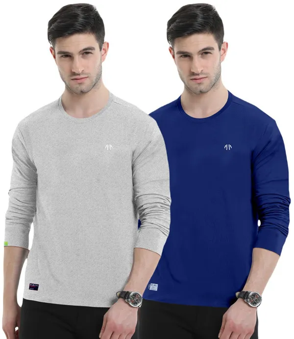 Multicolor_Pure_Cotton_Full_Sleeve_Round_Neck_Solid_T_Shirt_For_Men_Pack_Of_2