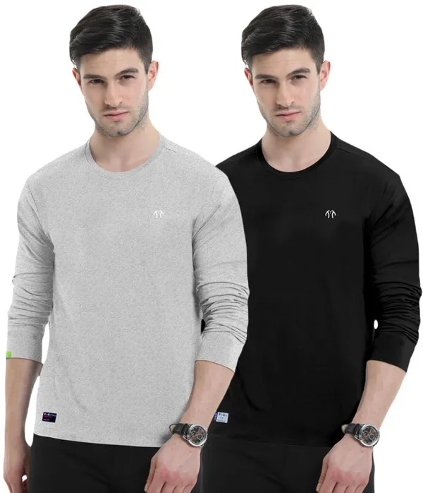Grey_&_Black_Pure_Cotton_Full_Sleeve_Round_Neck_Solid_T_Shirt_For_Men_Pack_Of_2