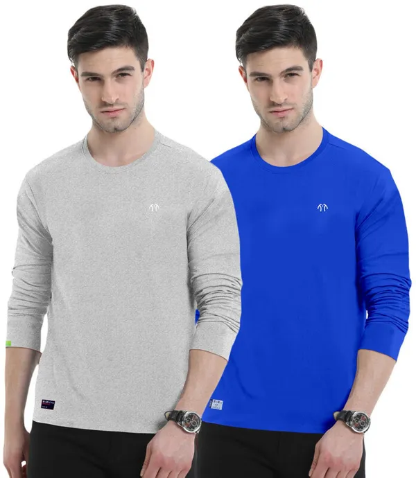 Multicolor_Pure_Cotton_Full_Sleeve_Round_Neck_Solid_T_Shirt_For_Men_Pack_Of_2