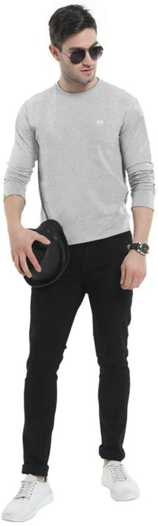 Multicolor_Pure_Cotton_Full_Sleeve_Round_Neck_Solid_T_Shirt_For_Men_Pack_Of_2