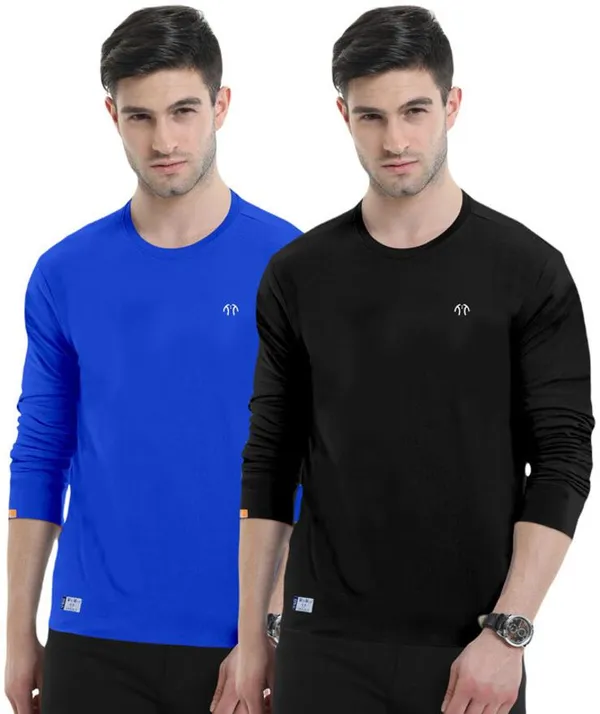 Multicolor_Pure_Cotton_Full_Sleeve_Round_Neck_Solid_T_Shirt_For_Men_Pack_Of_2