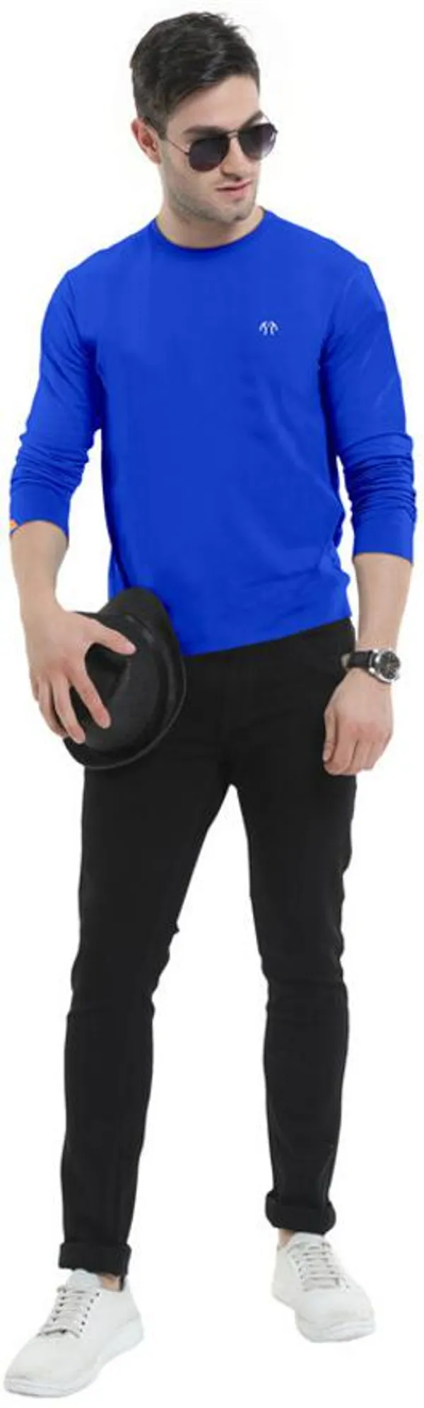 Multicolor_Pure_Cotton_Full_Sleeve_Round_Neck_Solid_T_Shirt_For_Men_Pack_Of_2