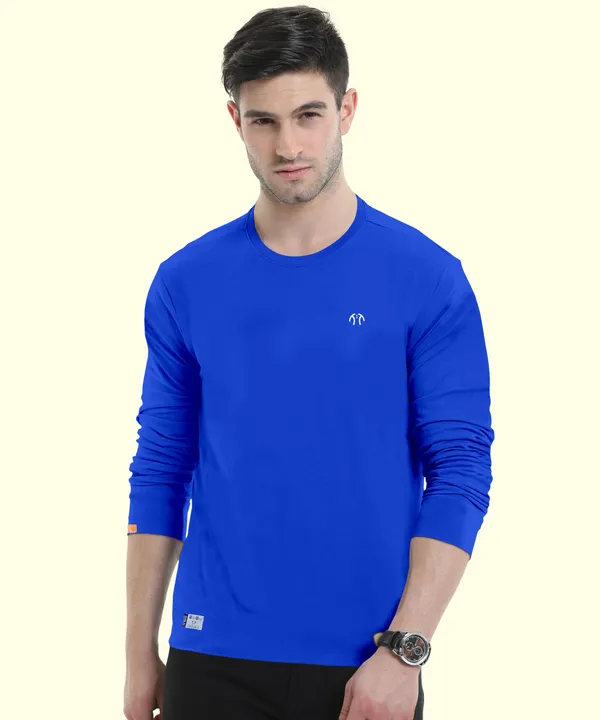Blue_Pure_Cotton_Full_Sleeve_Regular_Solid_T_ShirtFor_Men