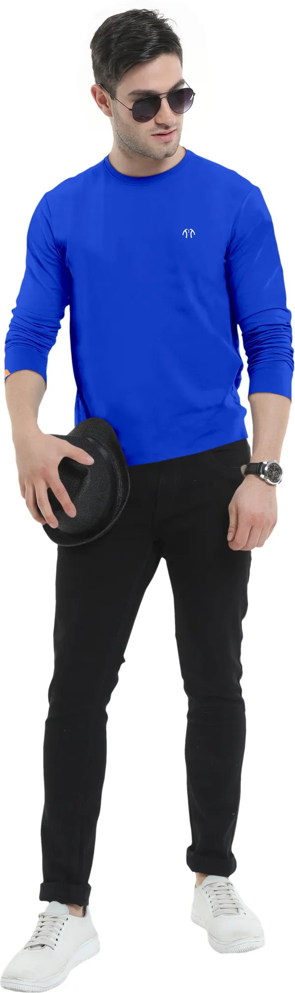 Blue_Pure_Cotton_Full_Sleeve_Regular_Solid_T_ShirtFor_Men