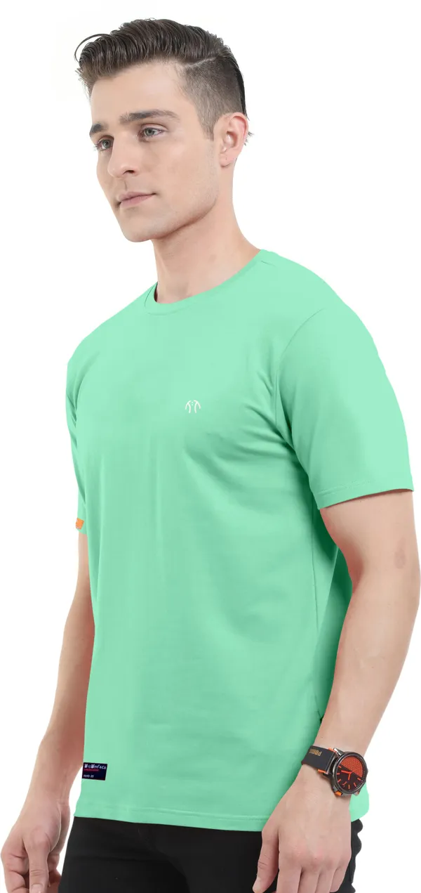 Light_Green_Pure_Cotton_Short_Sleeve_Regular_Solid_T_ShirtFor_Men