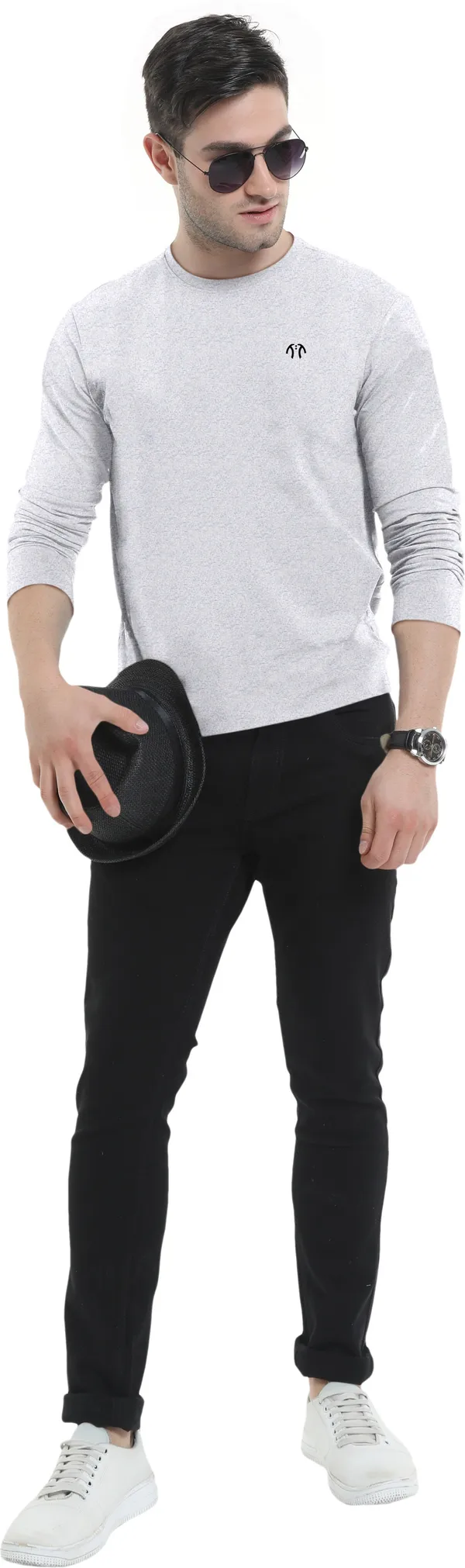 Multicolor_Pure_Cotton_Full_Sleeve_Round_Neck_Solid_T_Shirt_For_Men_Pack_Of_2