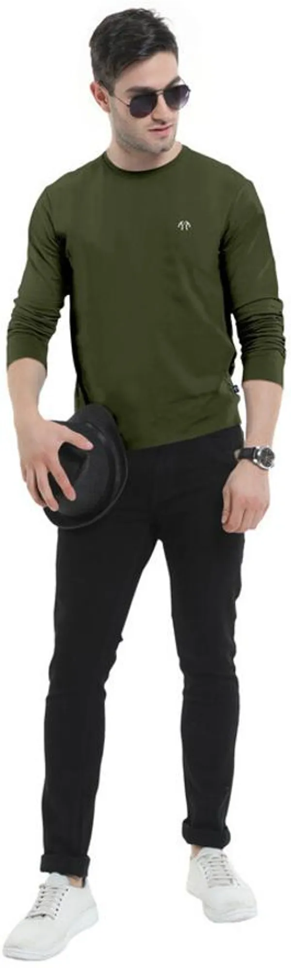 Multicolor_Pure_Cotton_Full_Sleeve_Round_Neck_Solid_T_Shirt_For_Men_Pack_Of_2