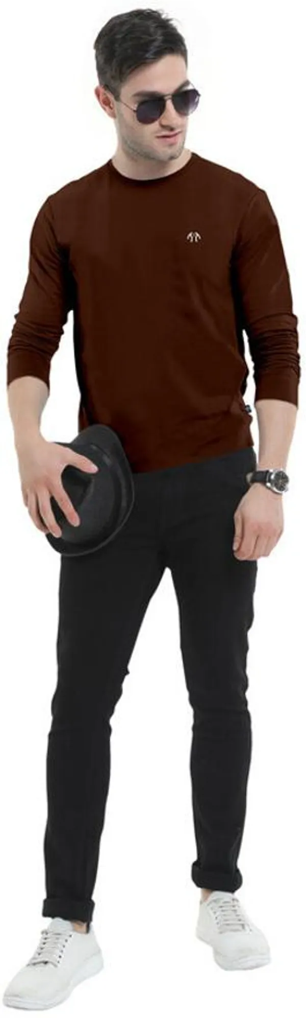 Multicolor_Pure_Cotton_Full_Sleeve_Round_Neck_Solid_T_Shirt_For_Men_Pack_Of_2