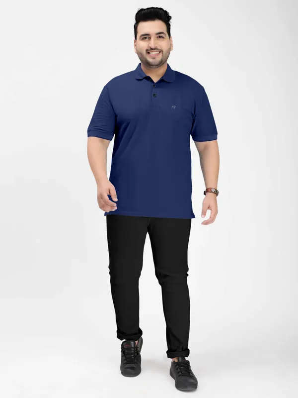 Dark_Blue_Pure_Cotton_Half_Sleeve_Polo_Neck_Solid_T_Shirt_For_Men_Pack_Of_1