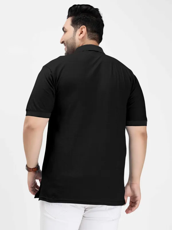 Black_Pure_Cotton_Half_Sleeve_Polo_Neck_Solid_T_Shirt_For_Men_Pack_Of_1