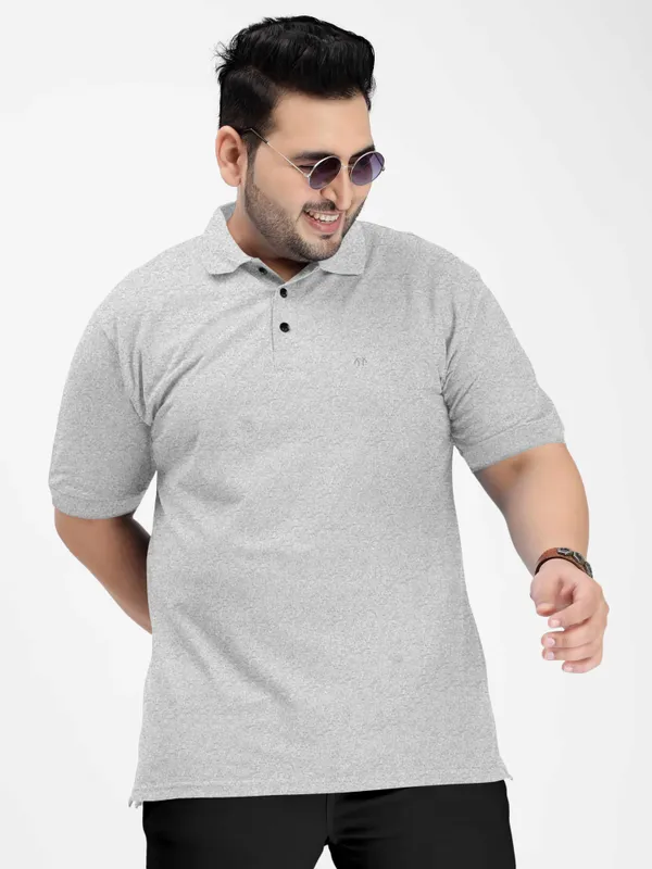 Grey_Pure_Cotton_Half_Sleeve_Polo_Neck_Solid_T_Shirt_For_Men_Pack_Of_1