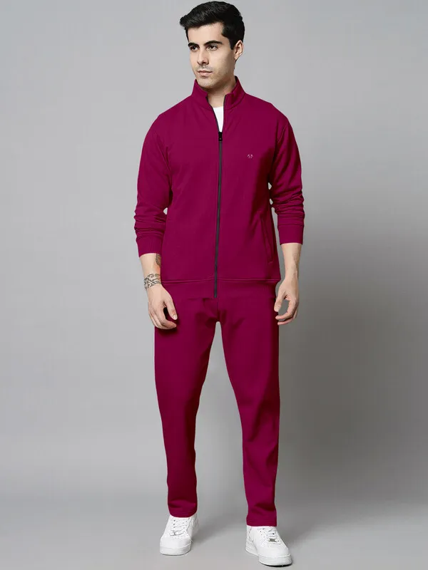 Maroon_Cotton_Blend_Regular_Triptee_winter_Co-ord_Set_For_Men