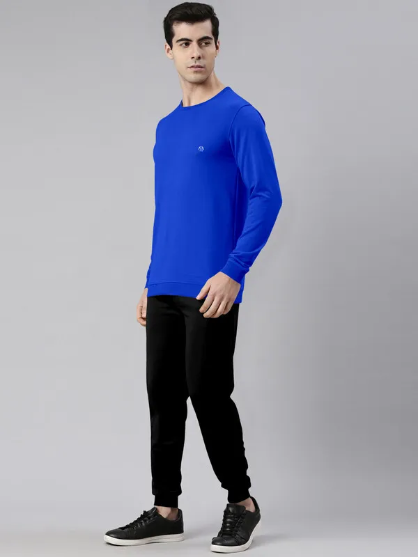 Royal_Blue_&_Black_Cotton_Blend_Regular_Triptee_winter_Co-ord_Set_For_Men