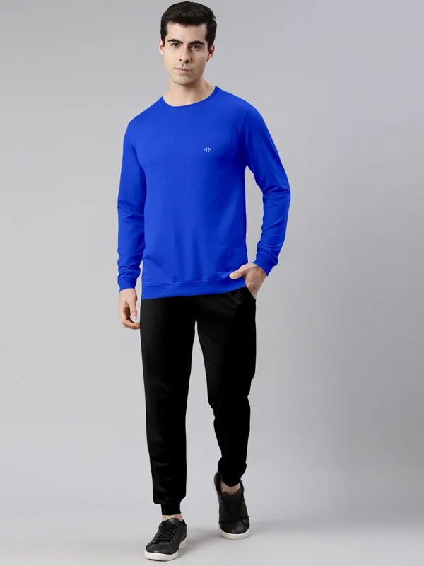 Royal_Blue_&_Black_Cotton_Blend_Regular_Triptee_winter_Co-ord_Set_For_Men