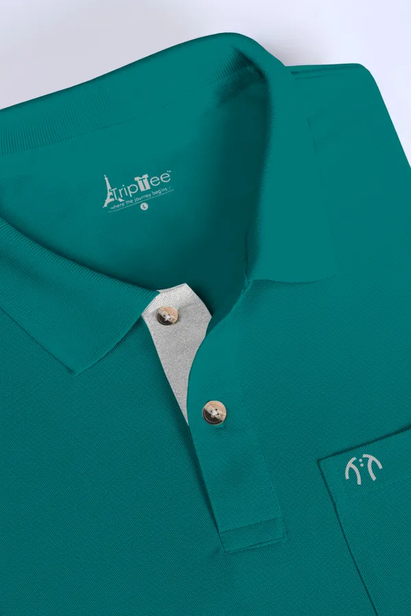 Green_Pure_Cotton_Half_Sleeve_Polo_Neck_Solid_T_Shirt_For_Men_Pack_Of_1