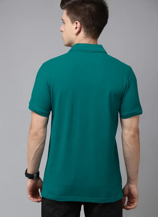 Green_Pure_Cotton_Half_Sleeve_Polo_Neck_Solid_T_Shirt_For_Men_Pack_Of_1
