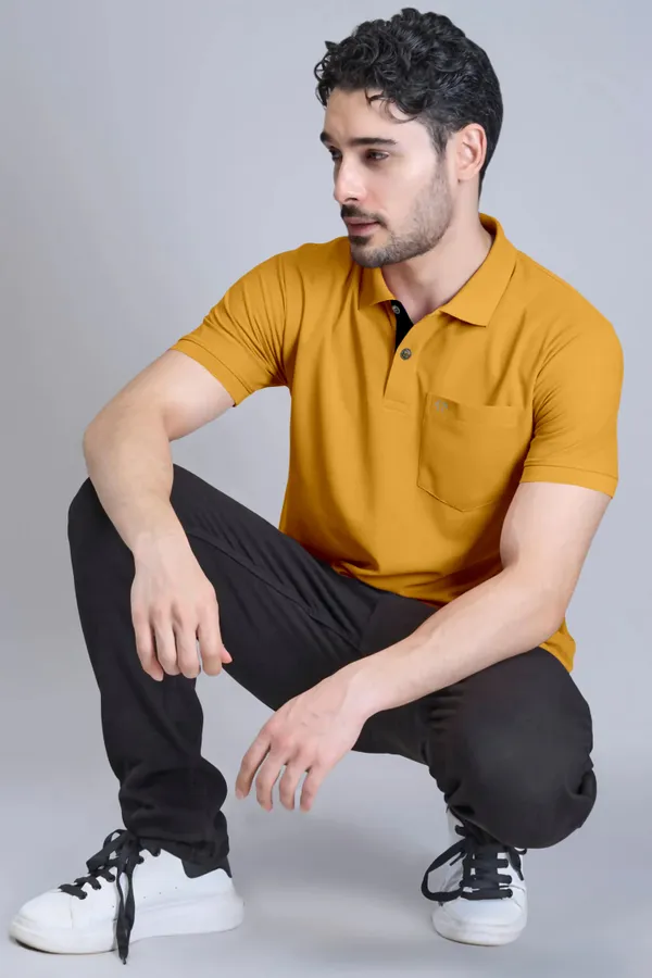 Yellow_Pure_Cotton_Half_Sleeve_Polo_Neck_Solid_T_Shirt_For_Men_Pack_Of_1