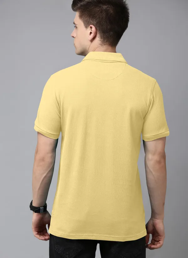 Yellow_Pure_Cotton_Half_Sleeve_Polo_Neck_Solid_T_Shirt_For_Men_Pack_Of_1