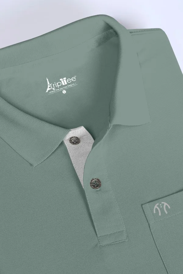 Light_Green_Pure_Cotton_Half_Sleeve_Polo_Neck_Casual_T_Shirt_For_Men