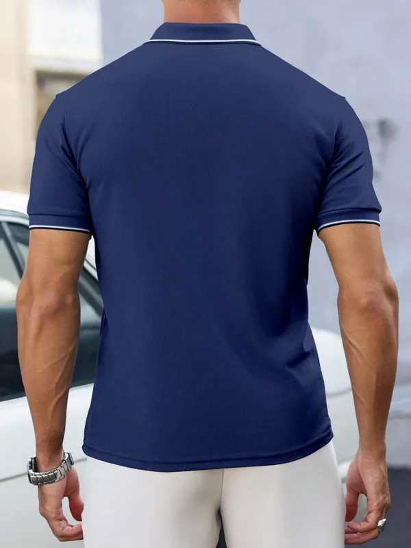 Dark_Blue_Pure_Cotton_Half_Sleeve_Polo_Neck_Solid__Print_T_Shirt_For_Men