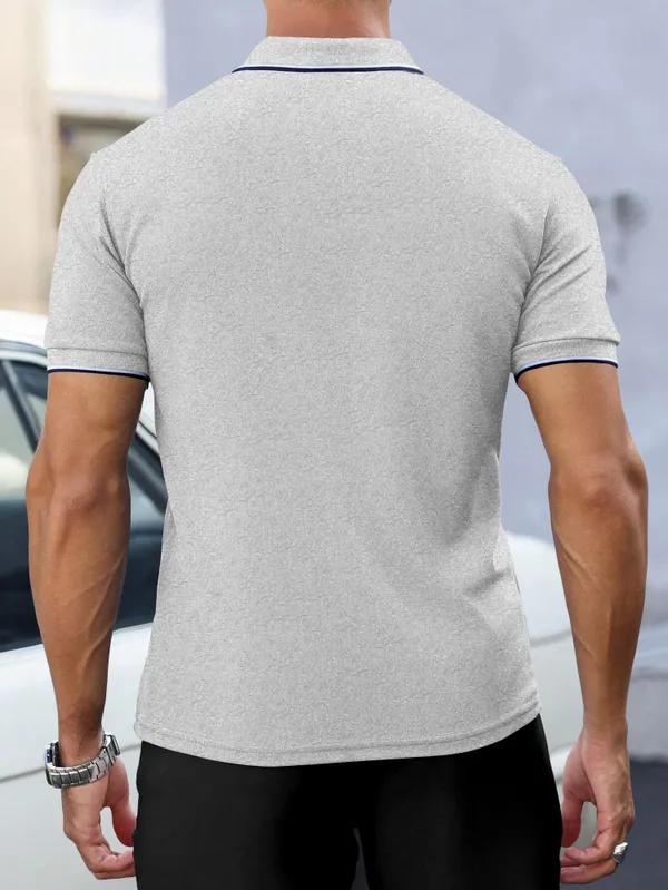 Grey_Pure_Cotton_Half_Sleeve_Polo_Neck_Solid__Print_T_Shirt_For_Men