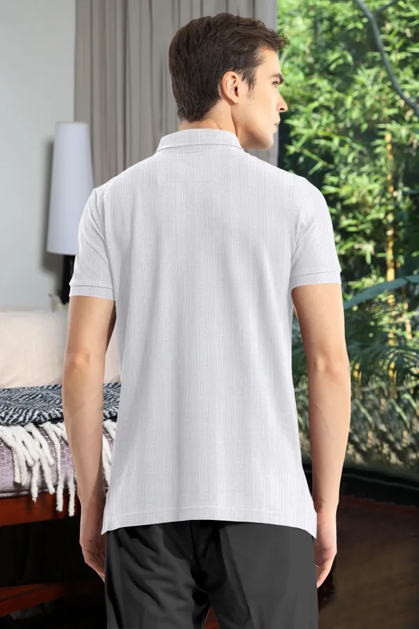 White_Polyester_Half_Sleeve_Polo_Neck_Self_Design__Print_T_Shirt_For_Men