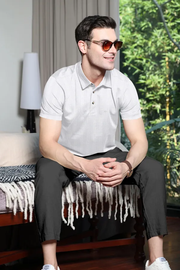 White_Polyester_Half_Sleeve_Polo_Neck_Self_Design__Print_T_Shirt_For_Men