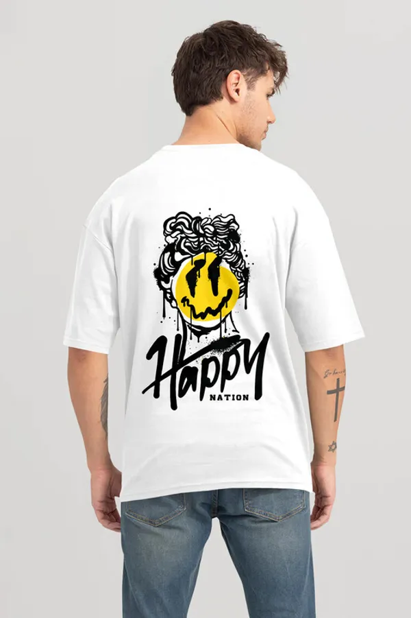 White_Pure_Cotton_Half_Sleeve_Oversized_Graphic_Print_T_Shirt_For_Men