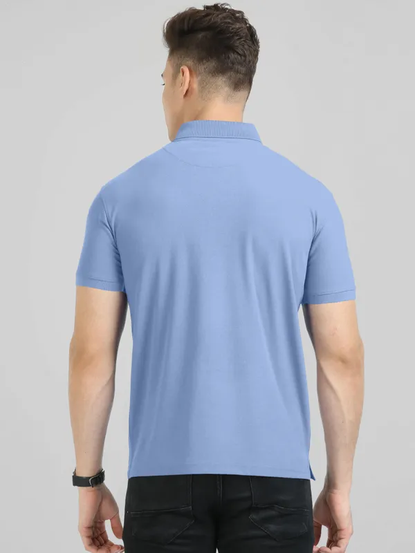 Blue_Pure_Cotton_Half_Sleeve_Polo_Neck_Solid__Print_T_Shirt_For_Men