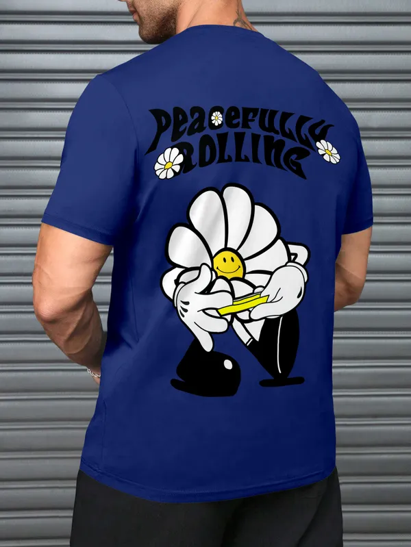 Dark_Blue_Pure_Cotton_Half_Sleeve_Regular_Graphic_Print_T_Shirt_For_Men