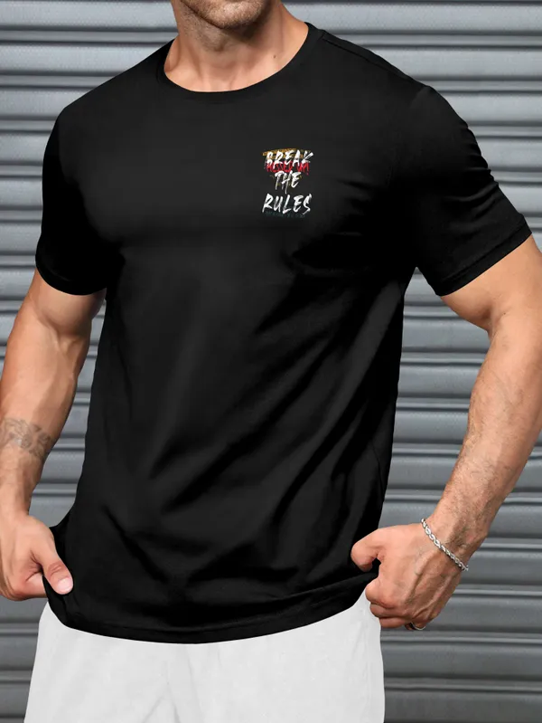 Black_Pure_Cotton_Half_Sleeve_Round_Neck_Printed__Print_T_Shirt_For_Men