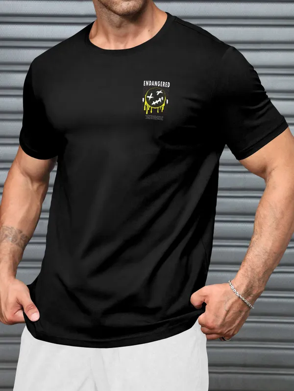 Black_Pure_Cotton_Half_Sleeve_Round_Neck_Printed__Print_T_Shirt_For_Men