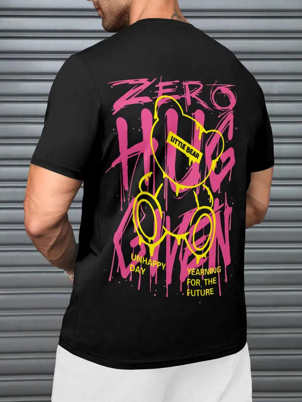 Black_Pure_Cotton_Half_Sleeve_Regular_Graphic_Print_T_Shirt_For_Men
