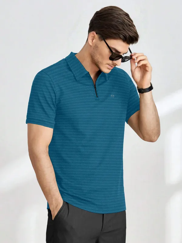 Blue_Polyester_Half_Sleeve_Zip_Neck_Solid_T_Shirt_For_Men_Pack_Of_1