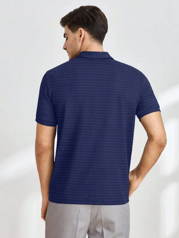 Dark_Blue_Polyester_Half_Sleeve_Zip_Neck_Solid_T_Shirt_For_Men_Pack_Of_1