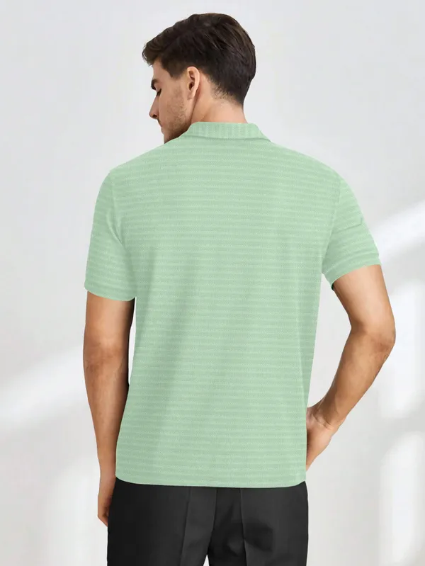 Turquoise_Polyester_Half_Sleeve_Zip_Neck_Solid_T_Shirt_For_Men_Pack_Of_1