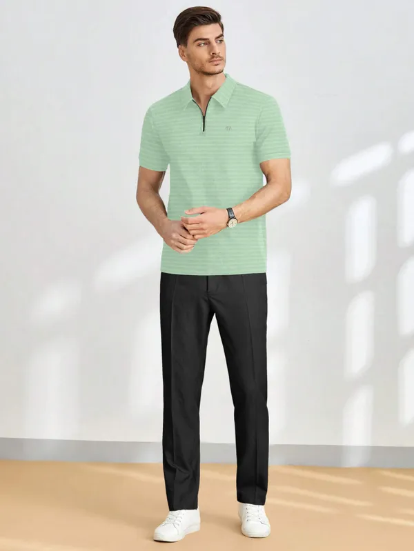 Turquoise_Polyester_Half_Sleeve_Zip_Neck_Solid_T_Shirt_For_Men_Pack_Of_1