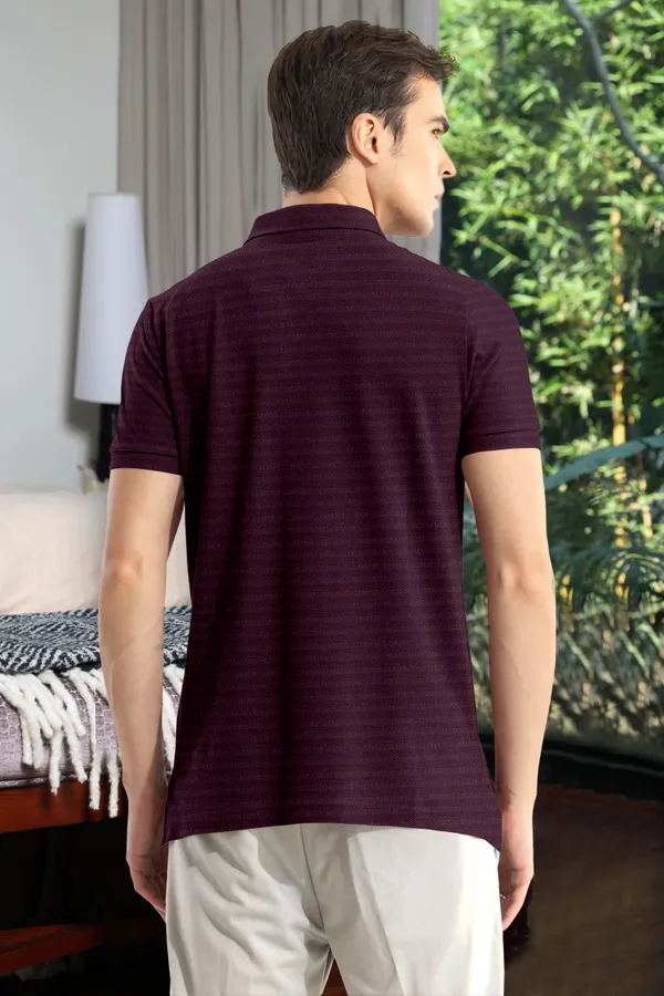Maroon_Polyester_Half_Sleeve_Regular_Textured_T_Shirt_For_Men