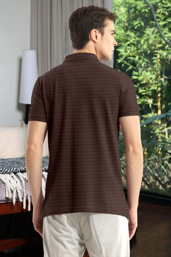 Brown_Polyester_Half_Sleeve_Polo_Neck_Self_Design__Print_T_Shirt_For_Men