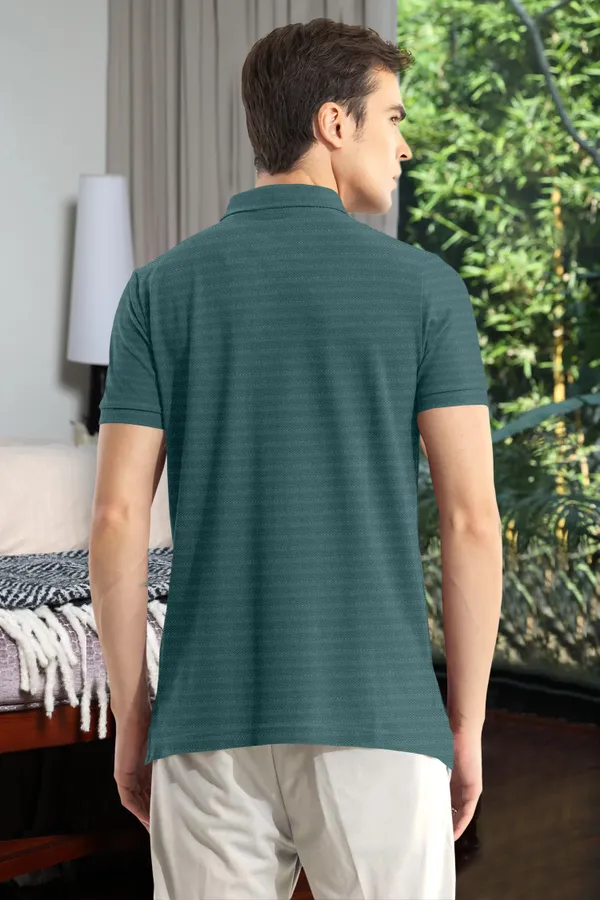 Green_Polyester_Half_Sleeve_Regular_Textured_T_Shirt_For_Men