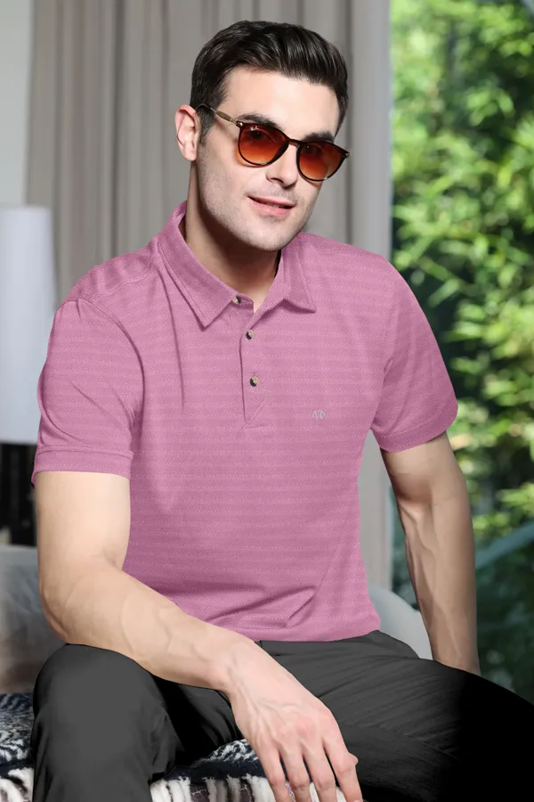Pink_Polyester_Half_Sleeve_Regular_Textured_T_Shirt_For_Men