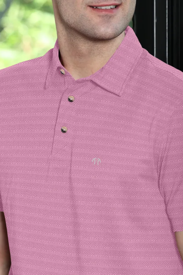 Pink_Polyester_Half_Sleeve_Regular_Textured_T_Shirt_For_Men