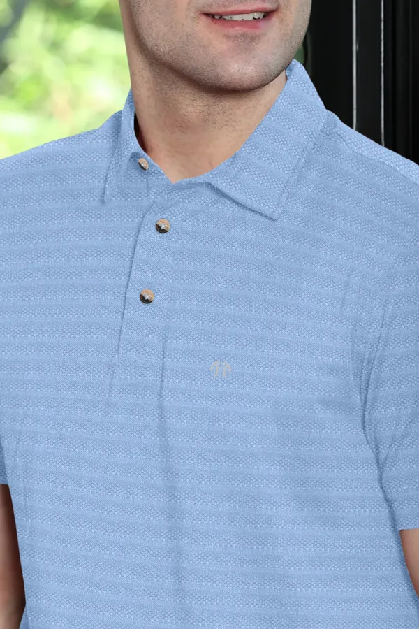 Light_Blue_Polyester_Half_Sleeve_Polo_Neck_Self_Design__Print_T_Shirt_For_Men