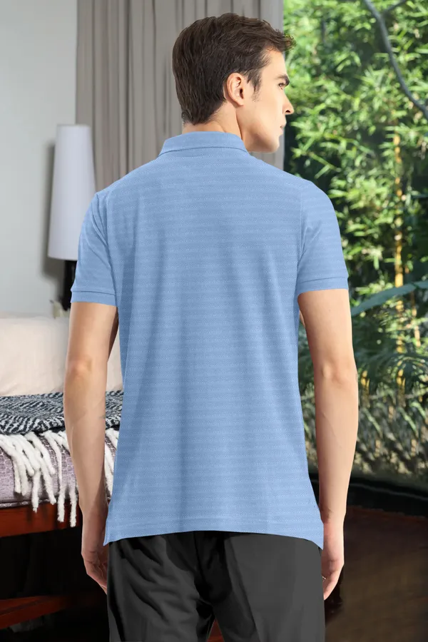 Light_Blue_Polyester_Half_Sleeve_Polo_Neck_Self_Design__Print_T_Shirt_For_Men