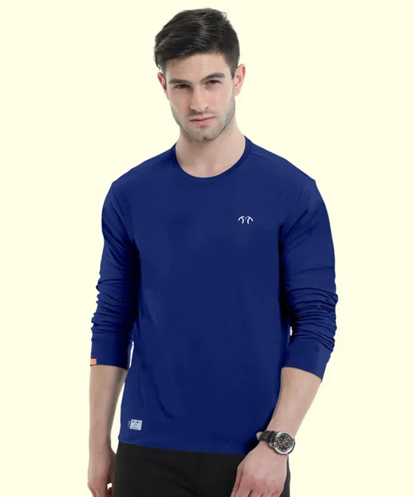 Blue_Pure_Cotton_Full_Sleeve_Regular_Solid_T_ShirtFor_Men