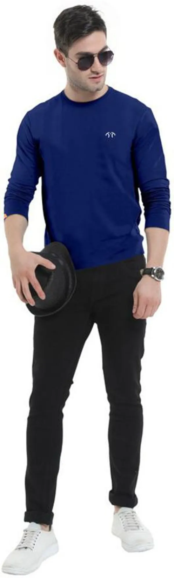 Blue_Pure_Cotton_Full_Sleeve_Regular_Solid_T_ShirtFor_Men
